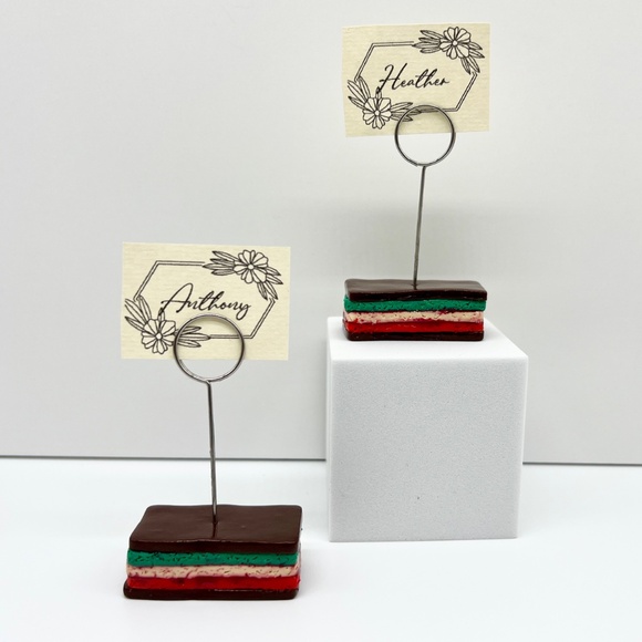 Italian Rainbow Cookie Place Card Holders – Set of 4 | Holiday Table Décor - Picture 7 of 10